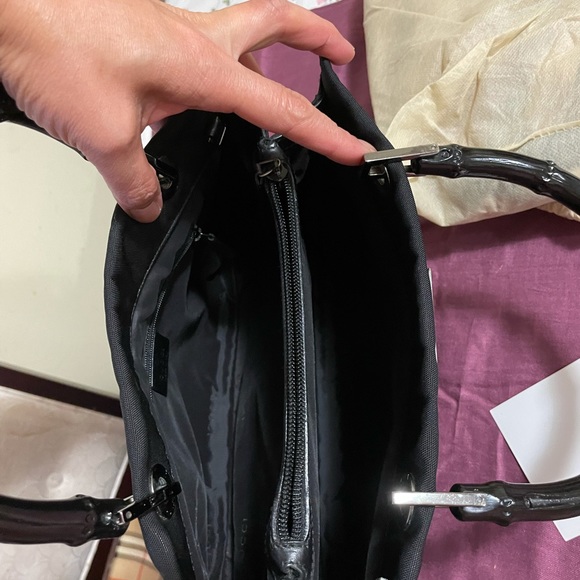 SOLD❤️Authentic Gucci Bamboo  Nylon Bag - Picture 10 of 12